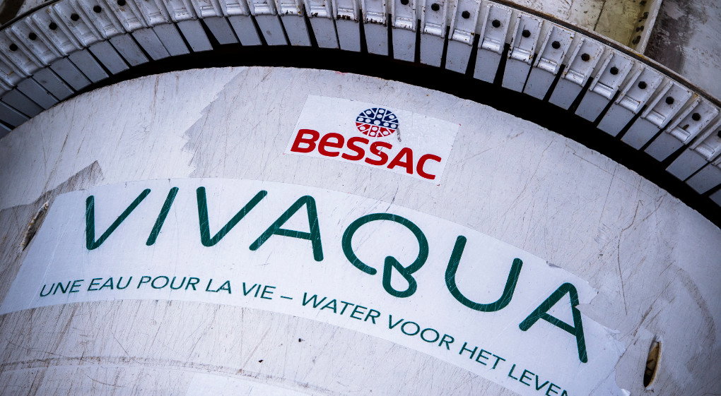 20150107 - BRUSSELS, BELGIUM: Illustration picture shows the Vivaqua logo at the Vivaqua headquarters on Wednesday 07 January 2015, in Brussels. BELGA PHOTO SISKA GREMMELPREZ