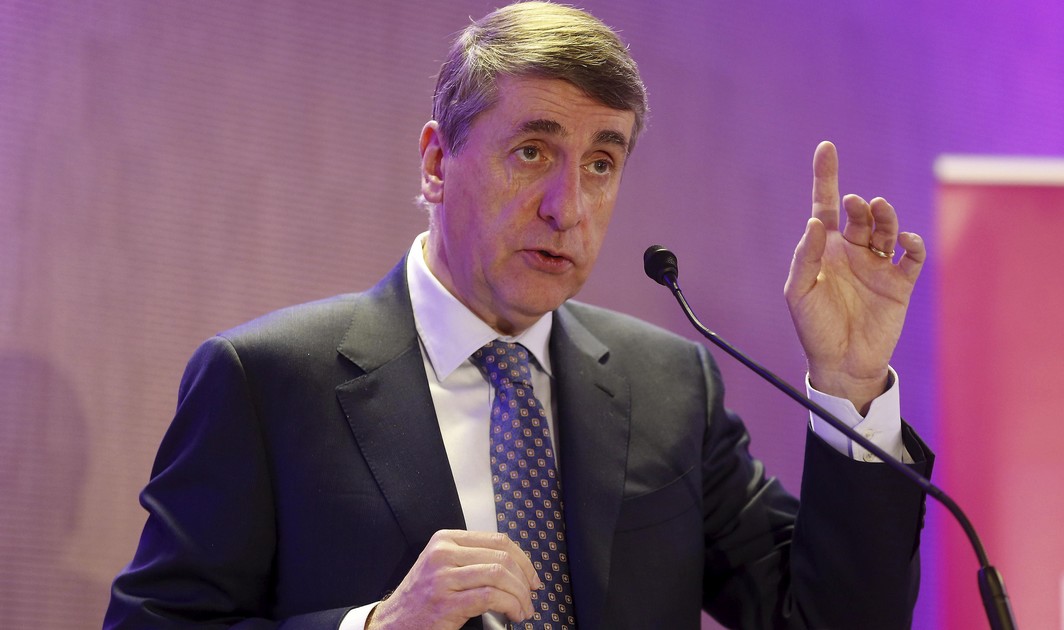 DeFI chairman Olivier Maingain delivers a speech at the new year's wishes of French-speaking party Defi in Louvain-La-Neuve, Sunday 22 January 2017. BELGA PHOTO NICOLAS MAETERLINCK