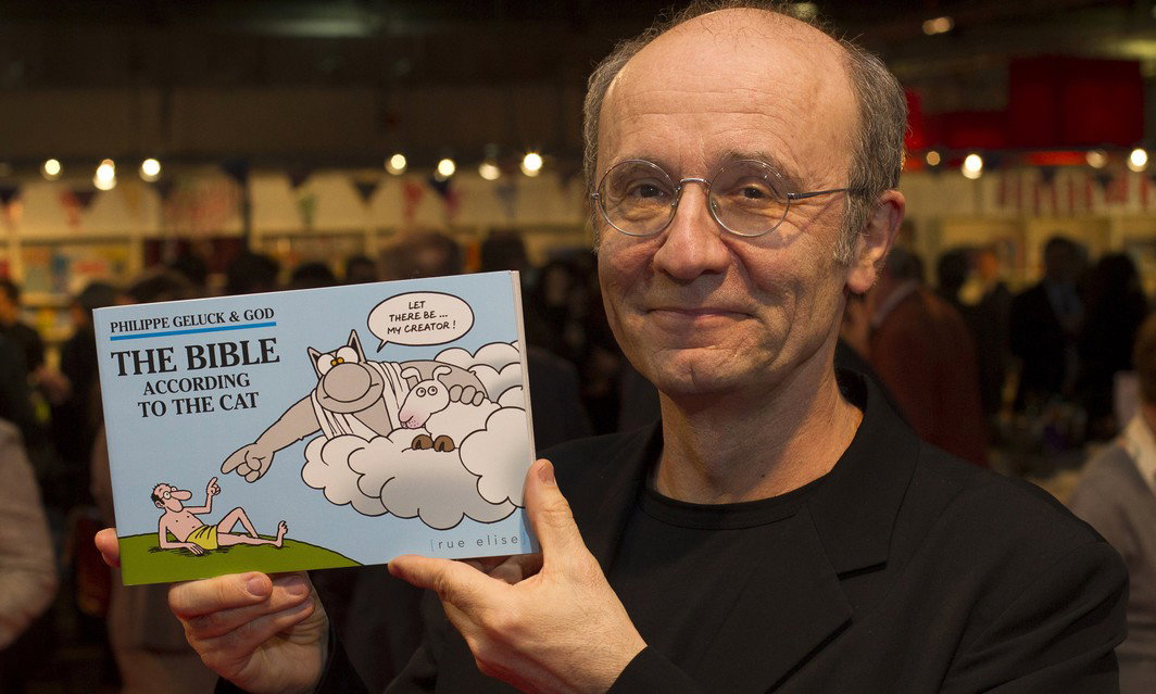 20140219 - BRUSSELS, BELGIUM: Philippe Geluck pictured during at the opening of the Brussels book fair, at Tour & Taxis, from the 20th until the 24th of February, Wednesday 19 February 2014. This year's edition puts British authors in the spotlight. BELGA PHOTO KRISTOF VAN ACCOM
