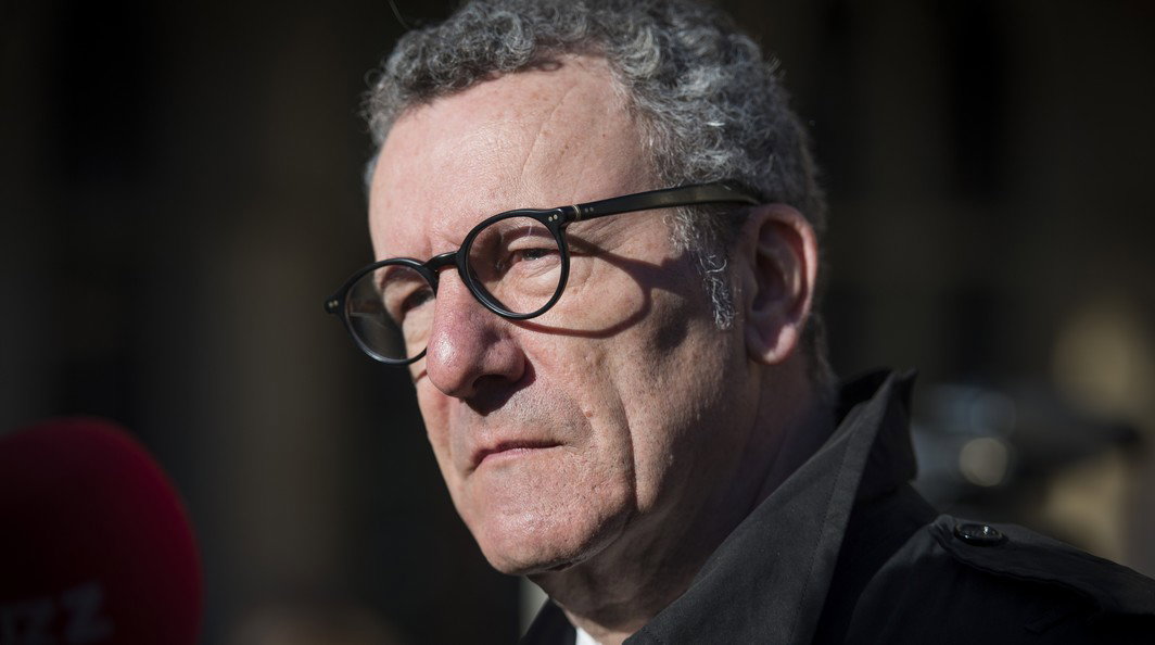 Brussels City mayor Yvan Mayeur pictured during a tribute to the victims of last year's terrorist attacks at the 'Grand Place - Grote Markt' square in the city centre of Brussels, Wednesday 22 March 2017. On March 22 2016, 32 people were killed and 324 got injured in suicide bombings at Brussels airport and the Brussels' subway. BELGA PHOTO NICOLAS LAMBERT