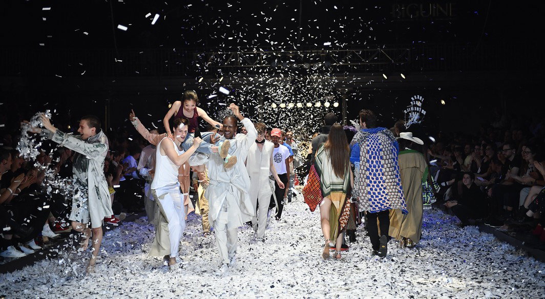 Illustration picture shows the 28th edition of the graduation fashion show 'Show 16' with the creations of the students of the fashion department of La Cambre school of visual arts, Saturday 04 June 2016, in Brussels. BELGA PHOTO ERIC LALMAND