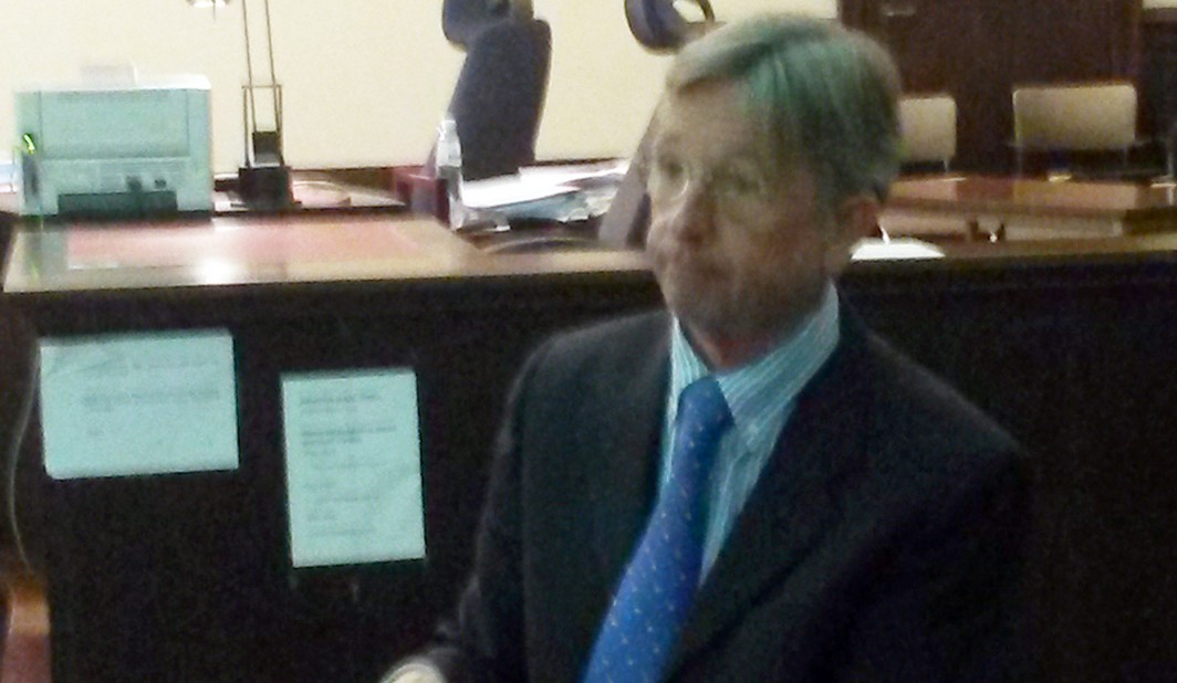 ATTENTION EDITORS - SMARTPHONE PICTURE - BEST QUALITY AVAILABLE Arms dealer Jacques Monsieur pictured at the Brussels correctional court, Friday 28 April 2017. Monsieur is charged for illegal arms trafficking after providing weapons and military material to Libya, Chad, Pakistan and Iran between 2006 and 2009. BELGA PHOTO ANTONY GEVAERT