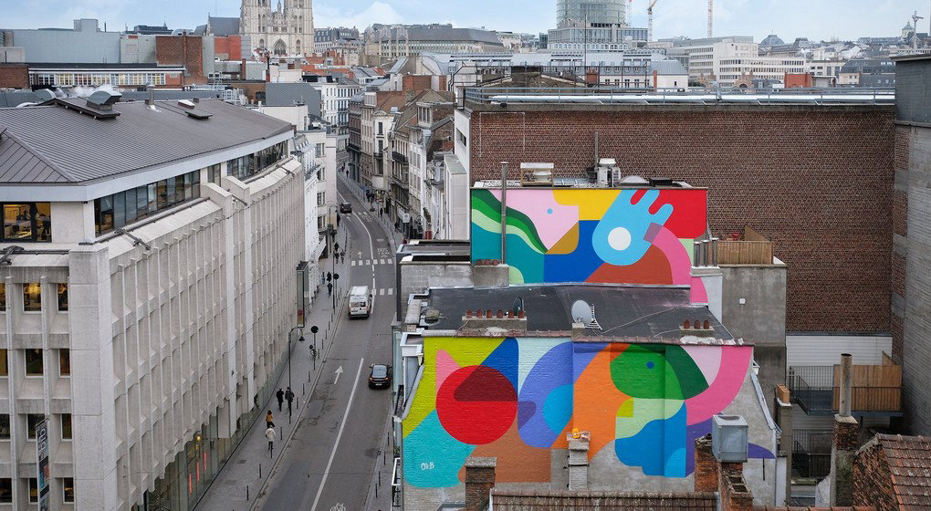 Fresque murale Oli-B Chats - Ville de Bruxelles