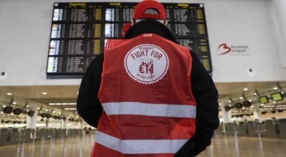 Syndicat FGTB - Brussels Airport - Grève nationale - Belga Thierry Roge