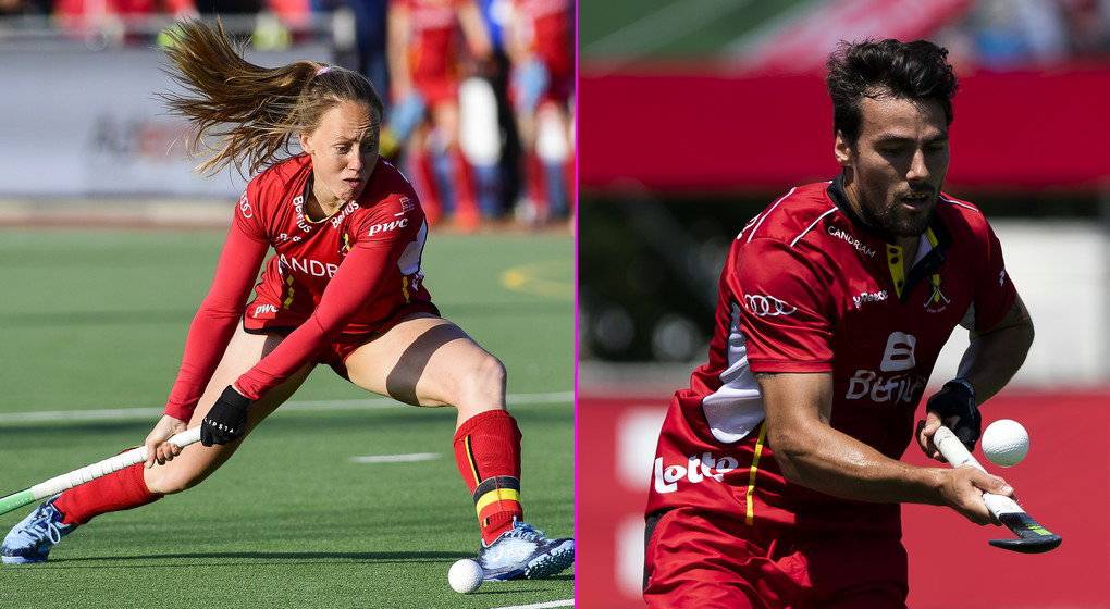 Montage Jill Boon - Simon Gougnard - Hockey sur gazon - Belga Kristof Van Accom et Laurie Dieffembacq