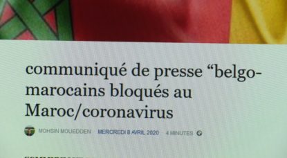 Belgo-Marocains bloqués Coronavirus - Communiqué de presse