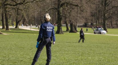 Police Parc Bois de la Cambre - COnfinement - Belga Paul-Henri Verlooy