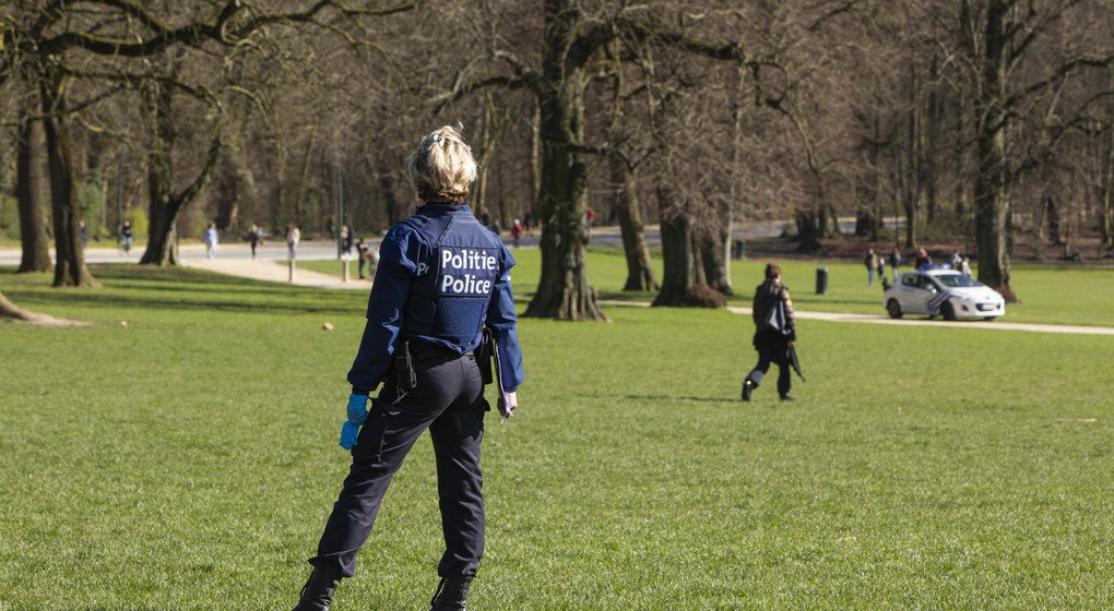 Police Parc Bois de la Cambre - COnfinement - Belga Paul-Henri Verlooy