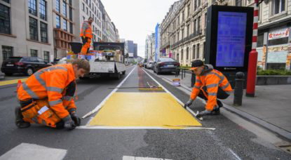 Construction Piste cyclable Bruxelles - Belga Laurie Dieffembacq