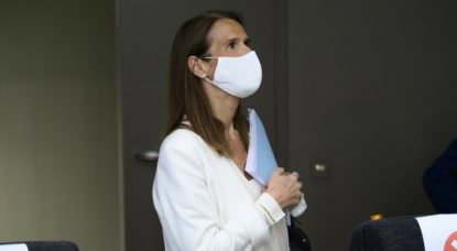 Masque Protection Coronavirus Sophie Wilmes - Belga Pool Christophe Licoppe