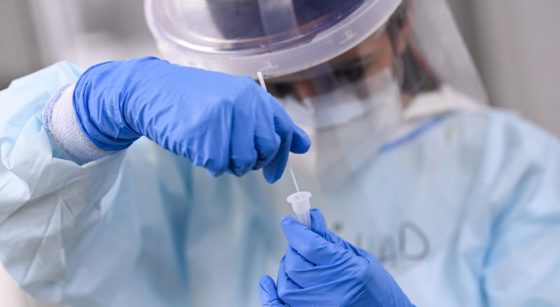 Test PCR Écouvillon Covid-19 Coronavirus - Belga Dirk Waem