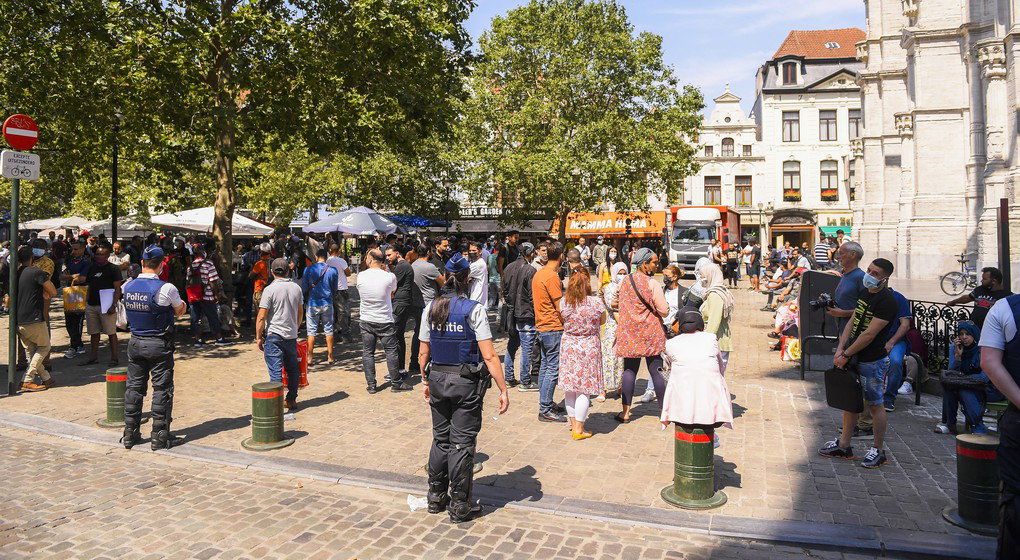 Zone neutre Sans-papiers Police 23072021 - Belga Laurie Dieffembacq