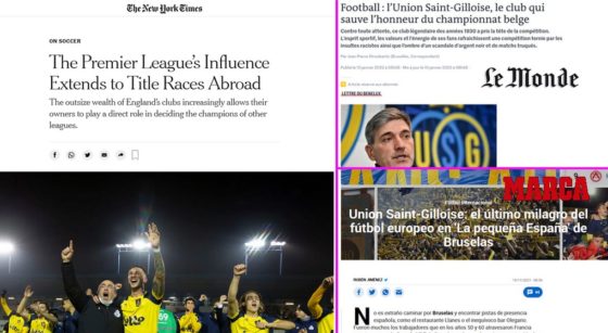 Montage Union Saint-Gilloise Presse Internationale