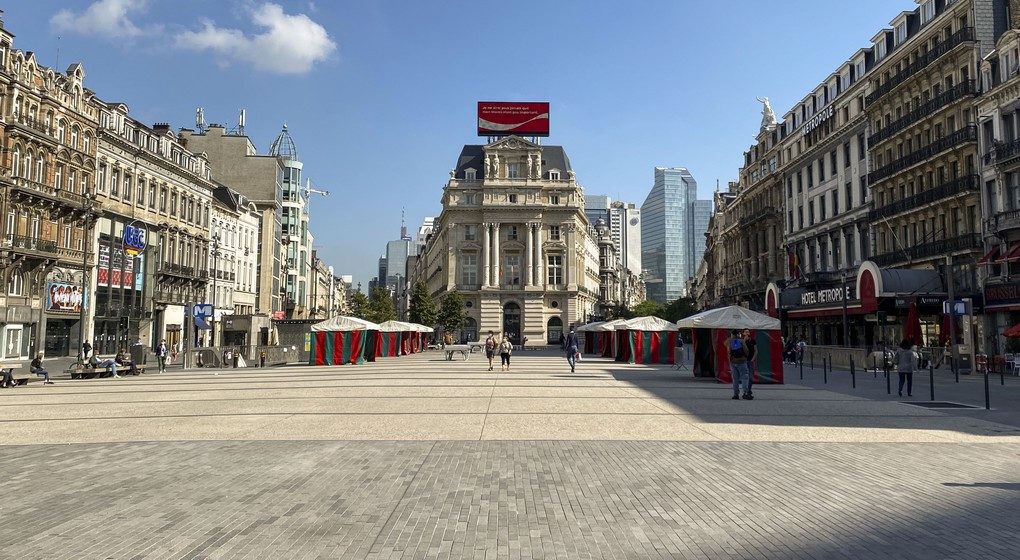 Place De Brouckere Vide piétonnier Bruxelles - Belga Thierry Roge