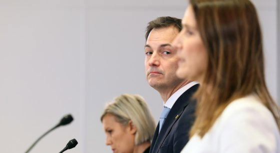 Conférence de presse OTAN Défense Alexander De Croo Sophie Wilmès Ludivine Dedonder - Belga Benoit Doppagne
