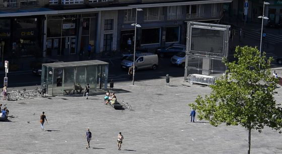 Écran géant Place Flagey Ixelles - Belga Laurie Dieffembacq