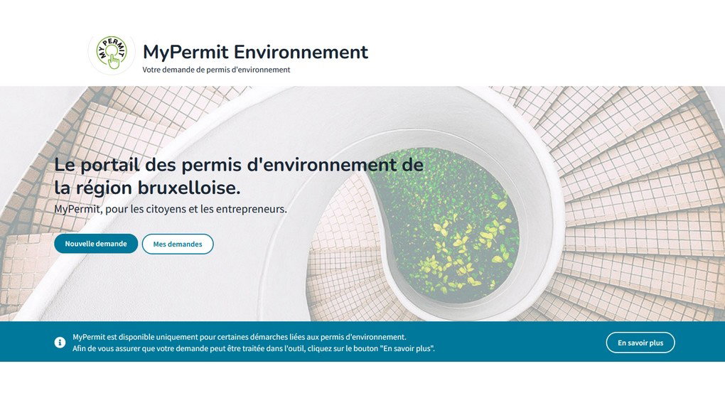 Capture d'écran MyPermit Environnement - Permis d'environnement - Bruxelles Environnement