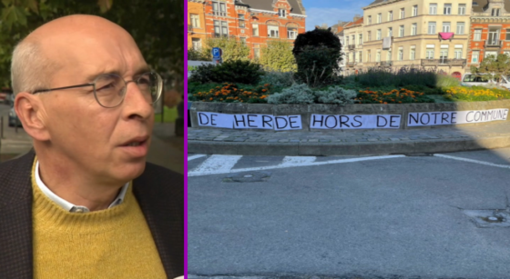 Affichage publique contre michel de herde - Photo : BX1