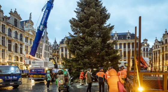 Sapin Grand-Place Bruxelles Noël 2022 - Belga Hatim Kaghat
