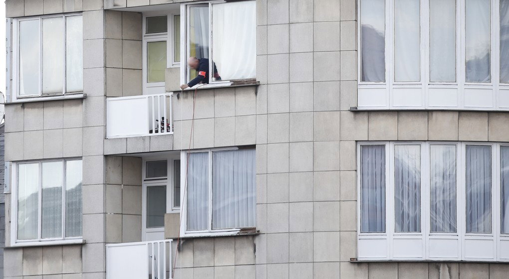 Perquisition Immeuble Max Roos - Attentats de Bruxelles 22 mars 2016 - Belga Thierry Roge