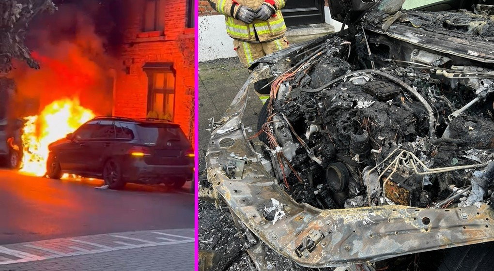 Incendie Voiture hybride Etterbeek - Pompiers de Bruxelles