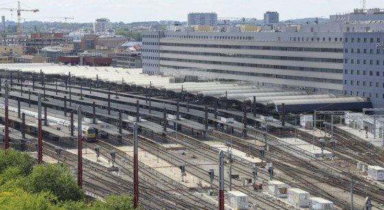 Vue aérienne Trains Gare du Midi Bruxelles-Midi - Belga Nicolas Maeterlinck