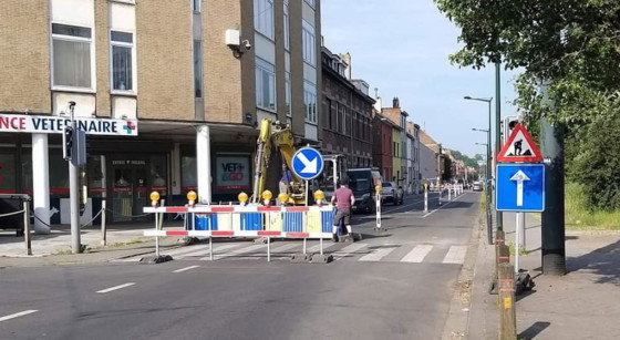 chaussee de drogenbos reouverte un sens - Photo : Facebook - Thibaud Wyngaard