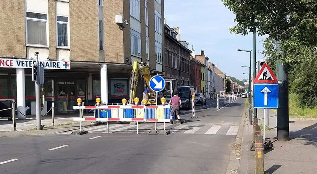 chaussee de drogenbos reouverte un sens - Photo : Facebook - Thibaud Wyngaard