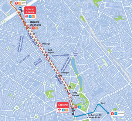 Plan deviation louise STIB